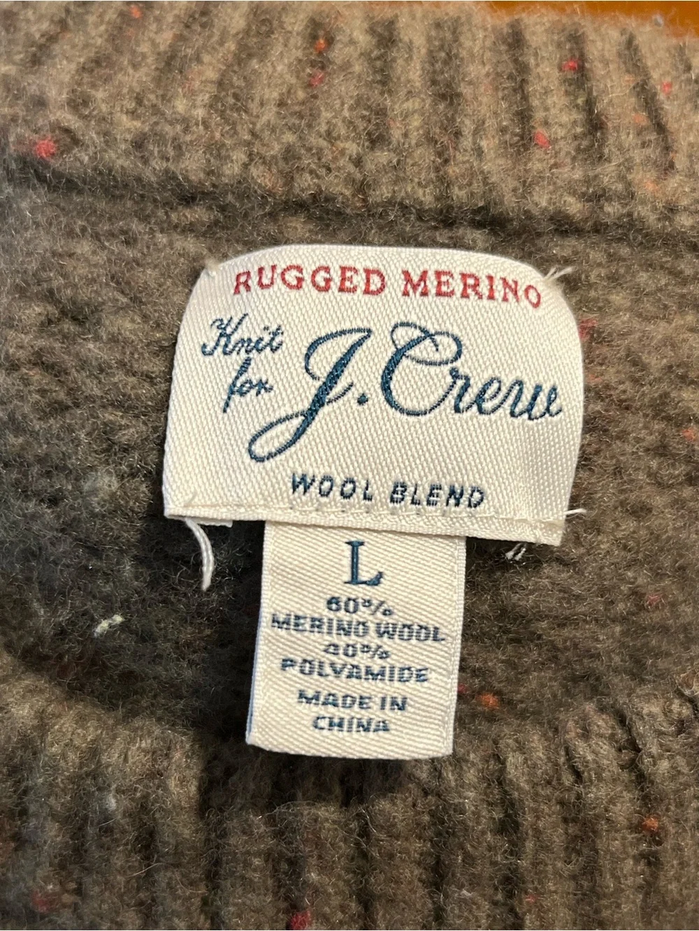 J.CREW Vintage Cable Knit Fisherman Wool Sweater. Size L. Olive Green Pullover